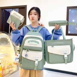 image-Four-piece Ins Schoolbag For Junior And Senior High Schools