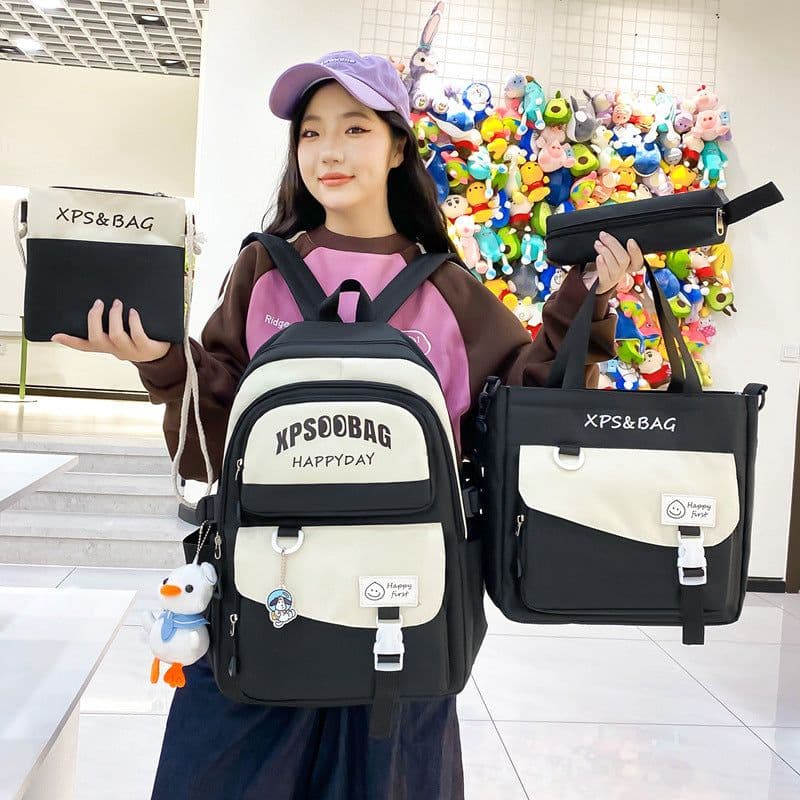 image-Four-piece Ins Schoolbag For Junior And Senior High Schools