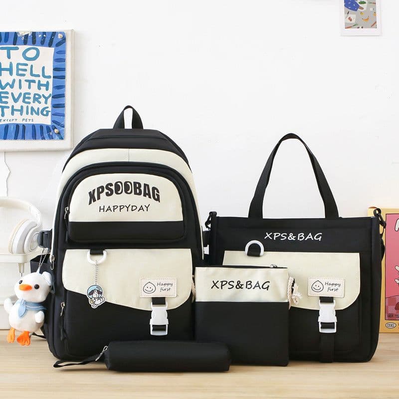 image-Four-piece Ins Schoolbag For Junior And Senior High Schools