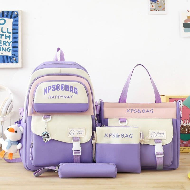 image-Four-piece Ins Schoolbag For Junior And Senior High Schools