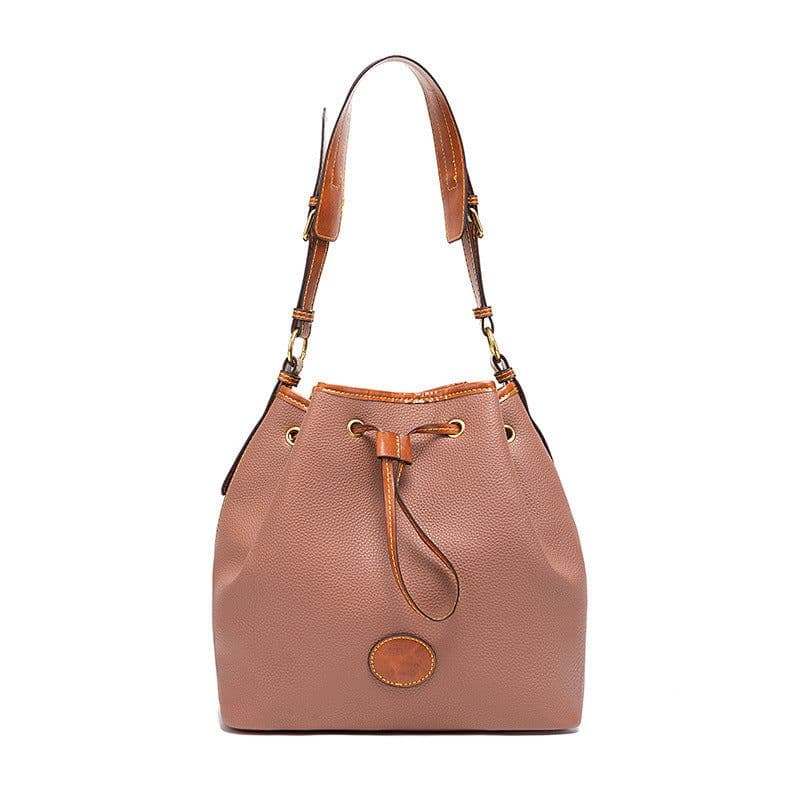 image-Vintage Pebble Lychee Particle Shoulder Handbag