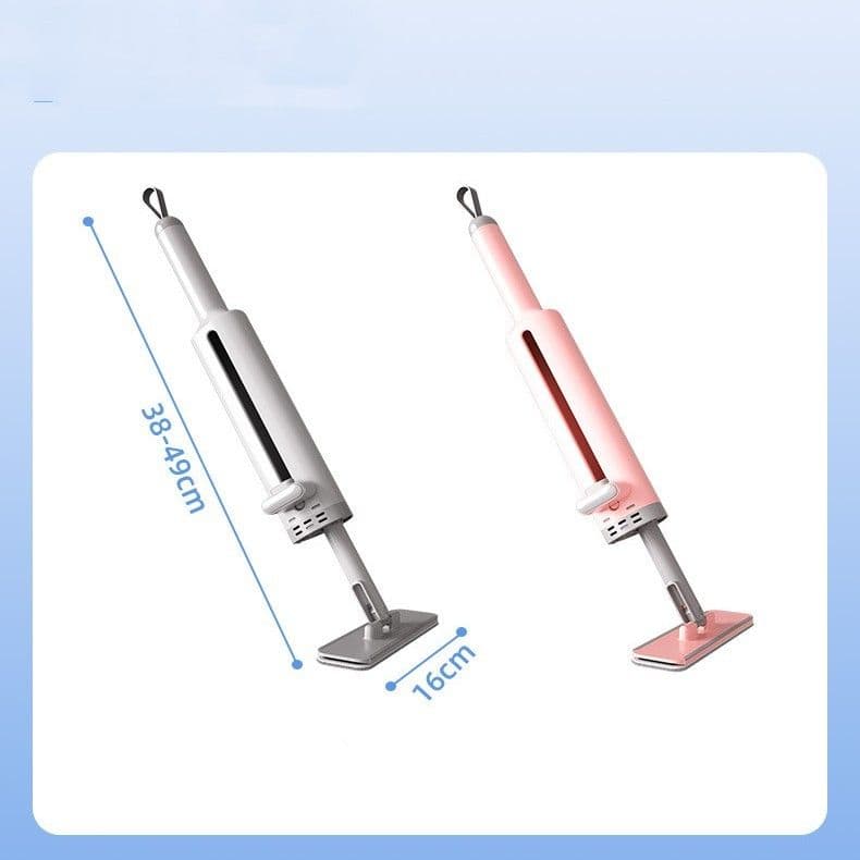 image-Rotatable Self-Squeeze Mini Mop With Crevice Brush Hand Wash-Free Flat Squeeze Mop With 2 Reusable Microfiber Pads, Microfiber Mop For Wet Dry Use Self Wringing Flat Mop For Floor Cleaning