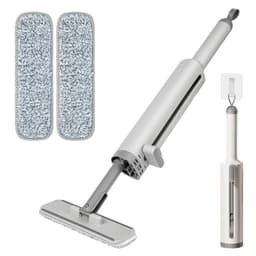 image-Rotatable Self-Squeeze Mini Mop With Crevice Brush Hand Wash-Free Flat Squeeze Mop With 2 Reusable Microfiber Pads, Microfiber Mop For Wet Dry Use Self Wringing Flat Mop For Floor Cleaning