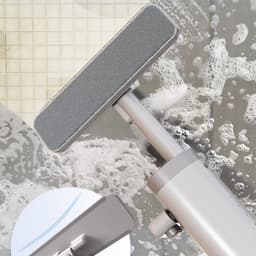 image-Rotatable Self-Squeeze Mini Mop With Crevice Brush Hand Wash-Free Flat Squeeze Mop With 2 Reusable Microfiber Pads, Microfiber Mop For Wet Dry Use Self Wringing Flat Mop For Floor Cleaning