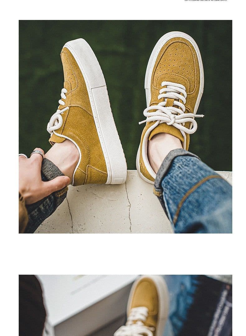 image-Harajuku Style For Students Sports Casual Lace-up Suede Shoes