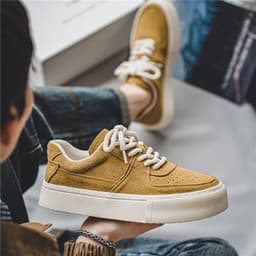image-Harajuku Style For Students Sports Casual Lace-up Suede Shoes