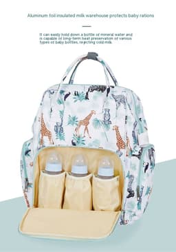 image-Fashion Waterproof Printed Nylon Multi-functional Large Capacity Backpack Portable Mummy Bag
