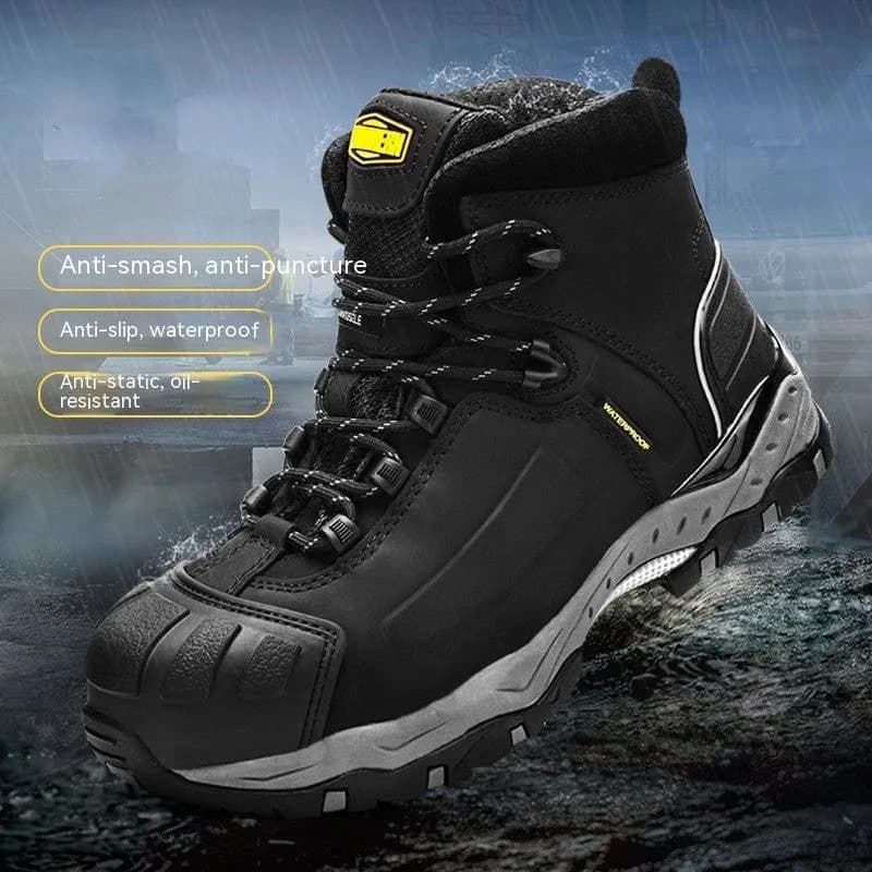 image-Labor Protection Shoes Men's Steel Toe Cap Anti-smashing