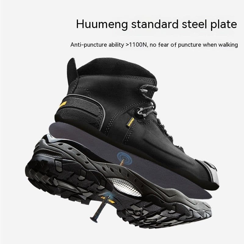 image-Labor Protection Shoes Men's Steel Toe Cap Anti-smashing