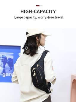 image-Women's Solid Color Nylon Crossbody Bag Shoulder Multifunctional Waist Bag