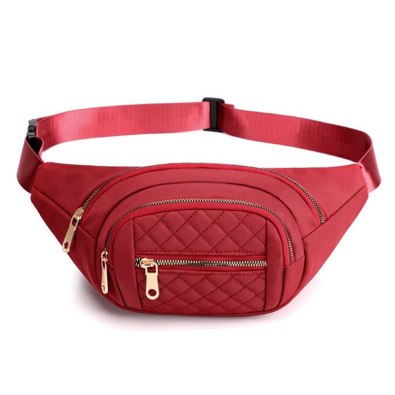 image-Women's Solid Color Nylon Crossbody Bag Shoulder Multifunctional Waist Bag