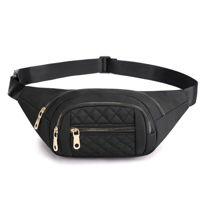 image-Women's Solid Color Nylon Crossbody Bag Shoulder Multifunctional Waist Bag