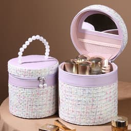 image-Portable Belt Mirror Simple Cosmetic Bag Large Capacity
