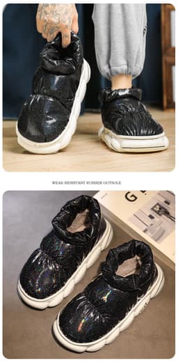 image-Cotton Slippers Men Can Wear Outside In Winter Plus Velvet Warm Shoes