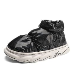 image-Cotton Slippers Men Can Wear Outside In Winter Plus Velvet Warm Shoes