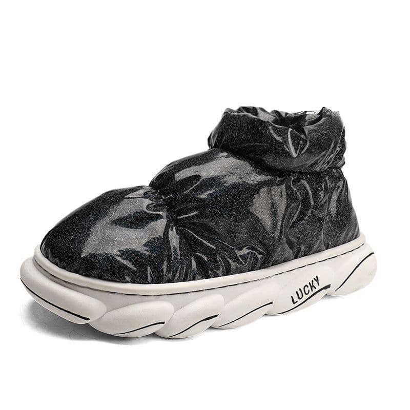 image-Cotton Slippers Men Can Wear Outside In Winter Plus Velvet Warm Shoes