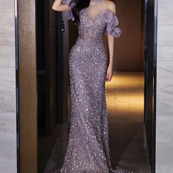 image-Evening Gown Women's Halter French Style