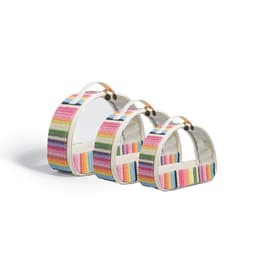 image-Straw Woven Transparent PVC Semicircle Cosmetic Bag Waterproof Rainbow Woven Toiletries Storage Bag