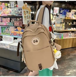 image-Junior High School Student Bear Schoolbag Good-looking Korean Female Travel Backpack