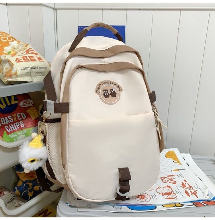 image-Junior High School Student Bear Schoolbag Good-looking Korean Female Travel Backpack