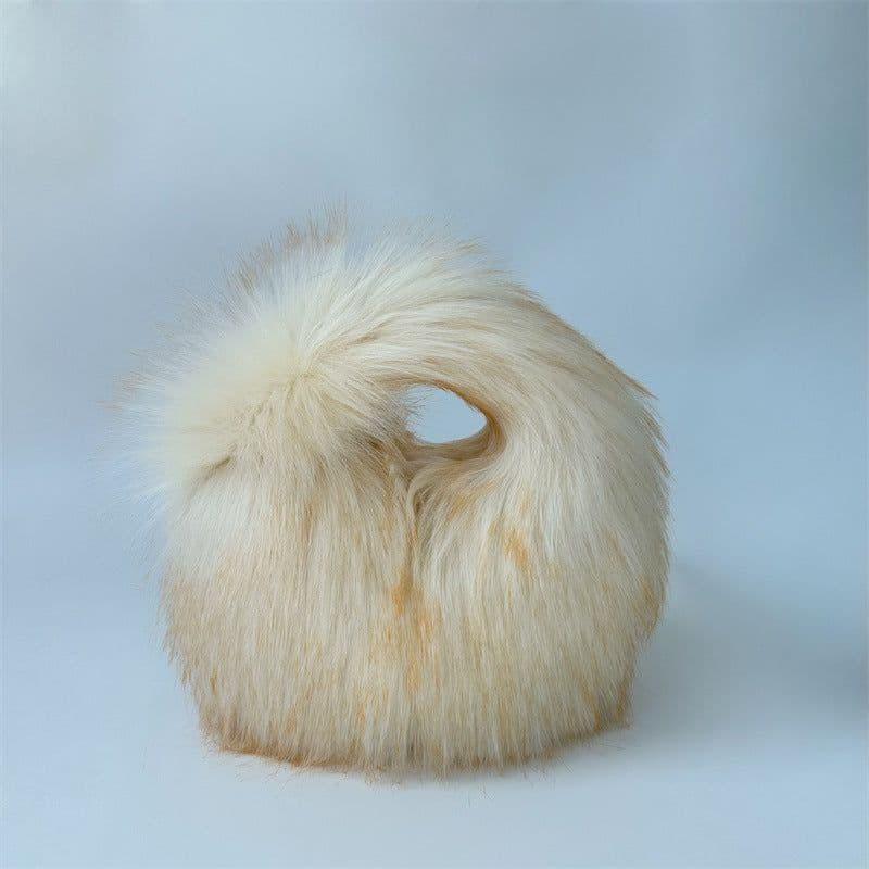 image-Artificial Raccoon Fur Ball Bag Plush Unique Punk Style Y2g