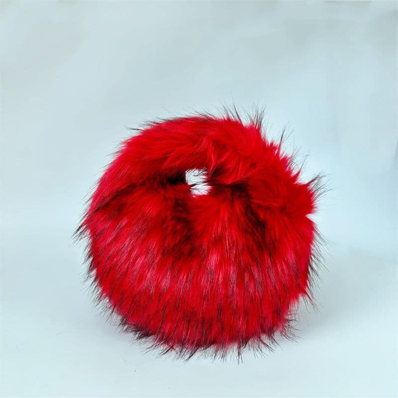 image-Artificial Raccoon Fur Ball Bag Plush Unique Punk Style Y2g