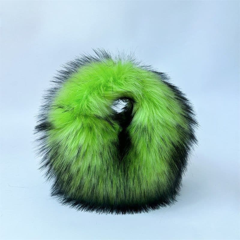 image-Artificial Raccoon Fur Ball Bag Plush Unique Punk Style Y2g
