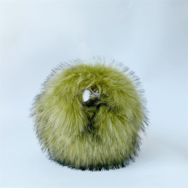 image-Artificial Raccoon Fur Ball Bag Plush Unique Punk Style Y2g