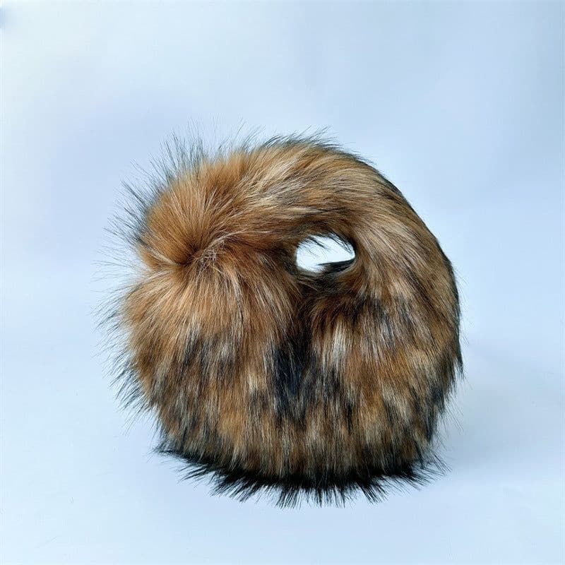 image-Artificial Raccoon Fur Ball Bag Plush Unique Punk Style Y2g