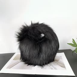 image-Artificial Raccoon Fur Ball Bag Plush Unique Punk Style Y2g