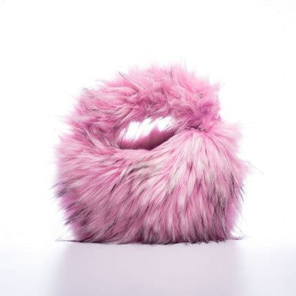 image-Artificial Raccoon Fur Ball Bag Plush Unique Punk Style Y2g