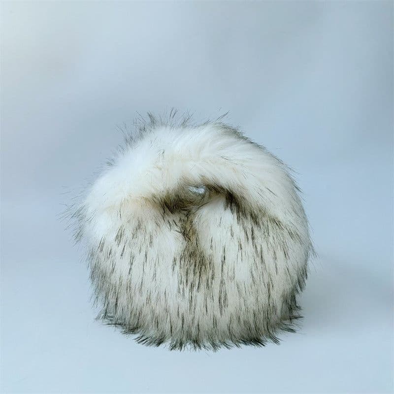 image-Artificial Raccoon Fur Ball Bag Plush Unique Punk Style Y2g