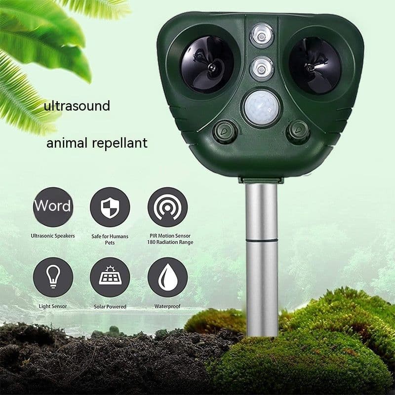 image-Factory Direct Sales New Outdoor Solar Ultrasonic Mouse Expeller Drive Dog Drive Cat Solar-powered Animal Repeller