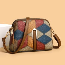 image-All-matching National Style Fashion Double-zipper Cross-body Bags