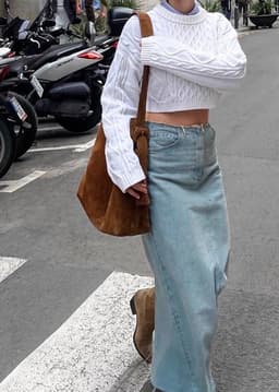 image-Special-interest Design Suede Belt Buckle Shoulder Strap Bucket Bag