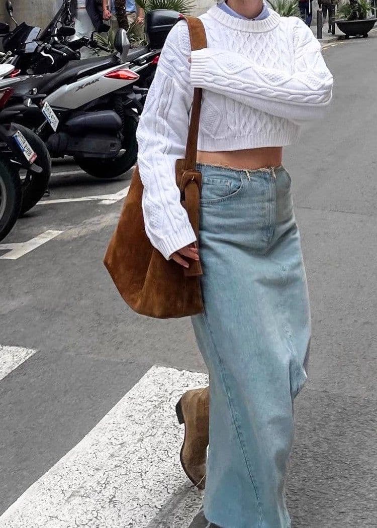 image-Special-interest Design Suede Belt Buckle Shoulder Strap Bucket Bag