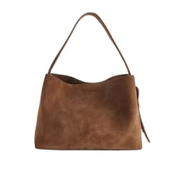 image-Special-interest Design Suede Belt Buckle Shoulder Strap Bucket Bag