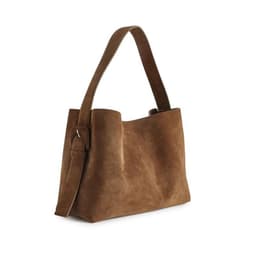 image-Special-interest Design Suede Belt Buckle Shoulder Strap Bucket Bag