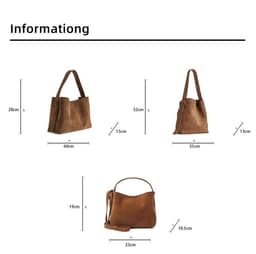 image-Special-interest Design Suede Belt Buckle Shoulder Strap Bucket Bag