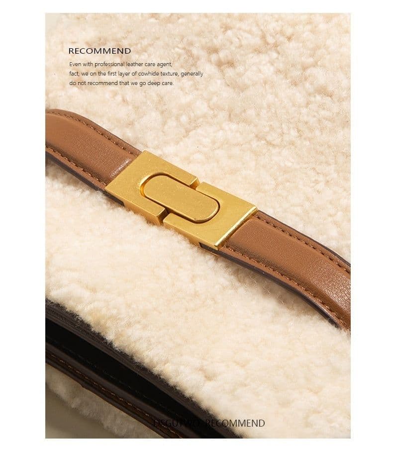 image-Lamb Wool Bag Autumn And Winter Fashion All-matching Women's Leather Plush Bag