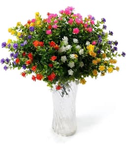 image-Eucalyptus Camellia Simulation Plastic Wedding Gardening Decorative Fake Flower 7 Fork 35 Head