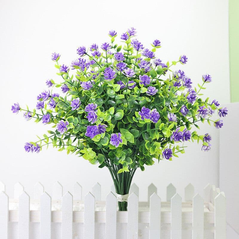 image-Eucalyptus Camellia Simulation Plastic Wedding Gardening Decorative Fake Flower 7 Fork 35 Head