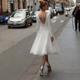 image-Women's Short Wedding Dress Evening Gown
