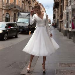 image-Women's Short Wedding Dress Evening Gown