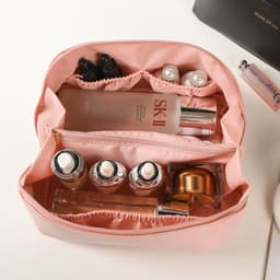 image-Korean Style Simple Pillow Bag Storage Cosmetic Bag Convenient Large Capacity Ins Style Sweet Shu Wash Bag In Stock Batch