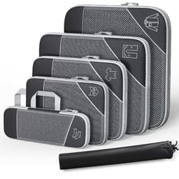 image-Travel Can Be Compression Storage Bag Suit With Shoe Bag Mesh Visual Luggage Organizing