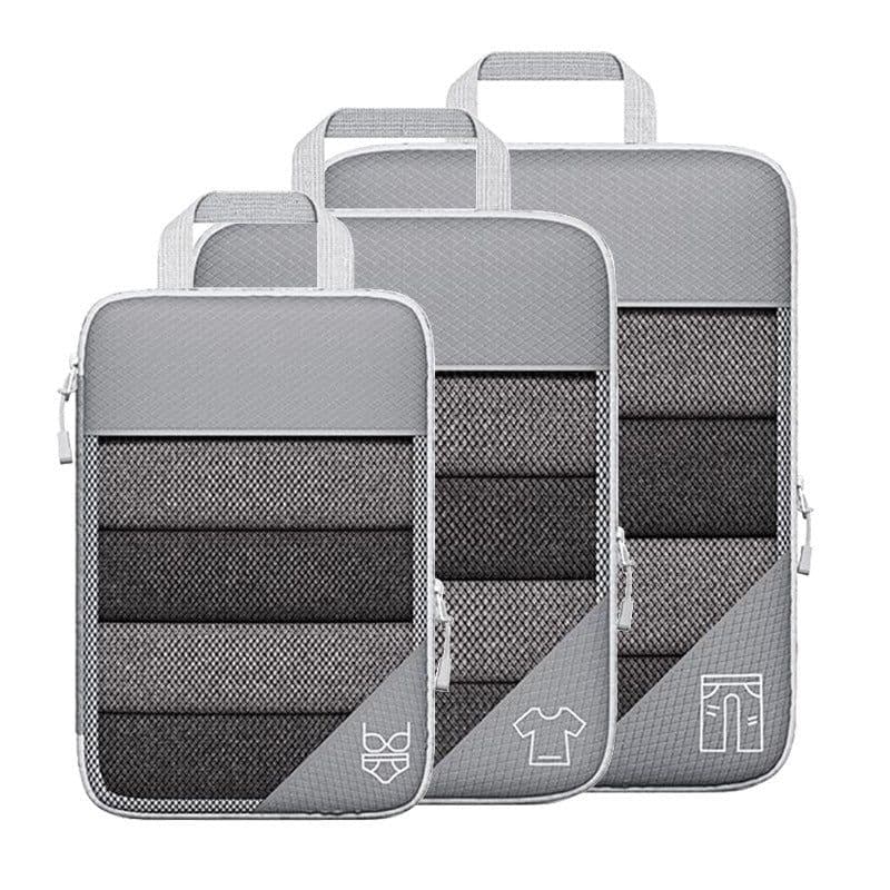 image-Travel Can Be Compression Storage Bag Suit With Shoe Bag Mesh Visual Luggage Organizing