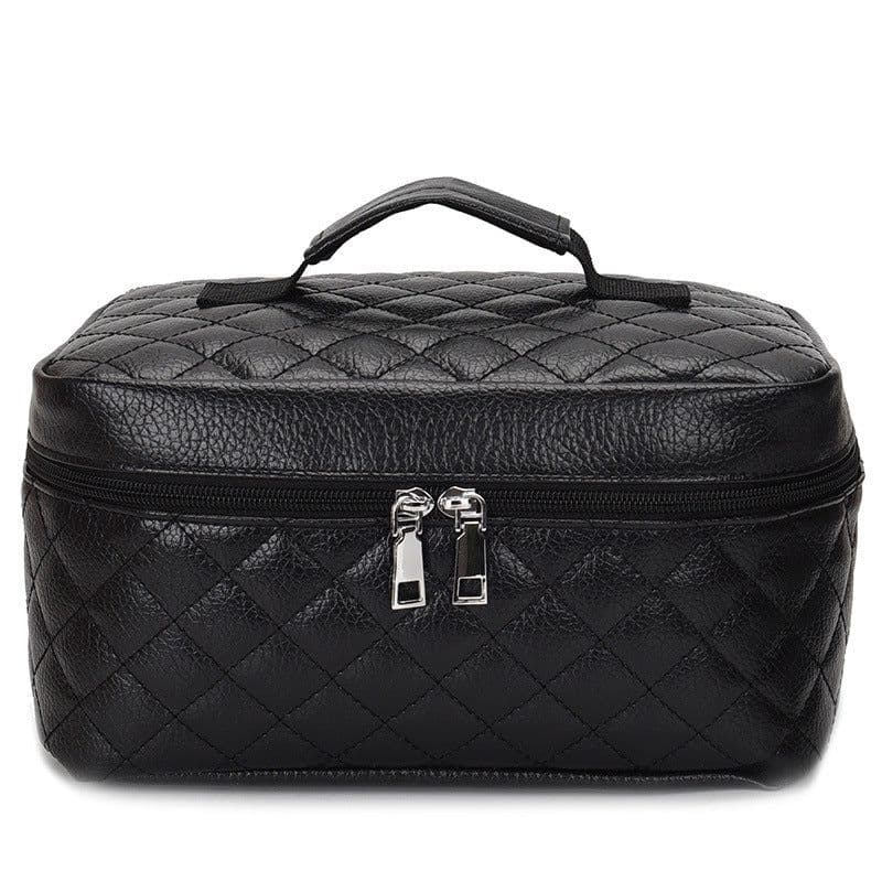 image-Pu Portable Large Capacity Rhombus Cosmetic Bag