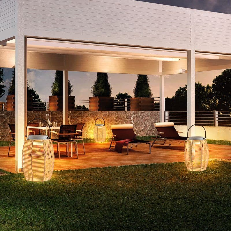 image-Outdoor Lamp Waterproof Courtyard Villa Garden Lamp Modern Minimalist Terrace Solar Woven Lamp