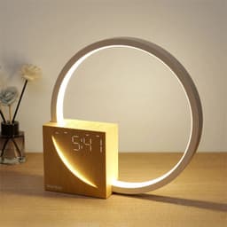 image-Bedside Lamp Touch Table Lamp With Natural Sounds, Desk Lamp With Alarm Clock, Touch Control 3 Levels Brightness Home Decor